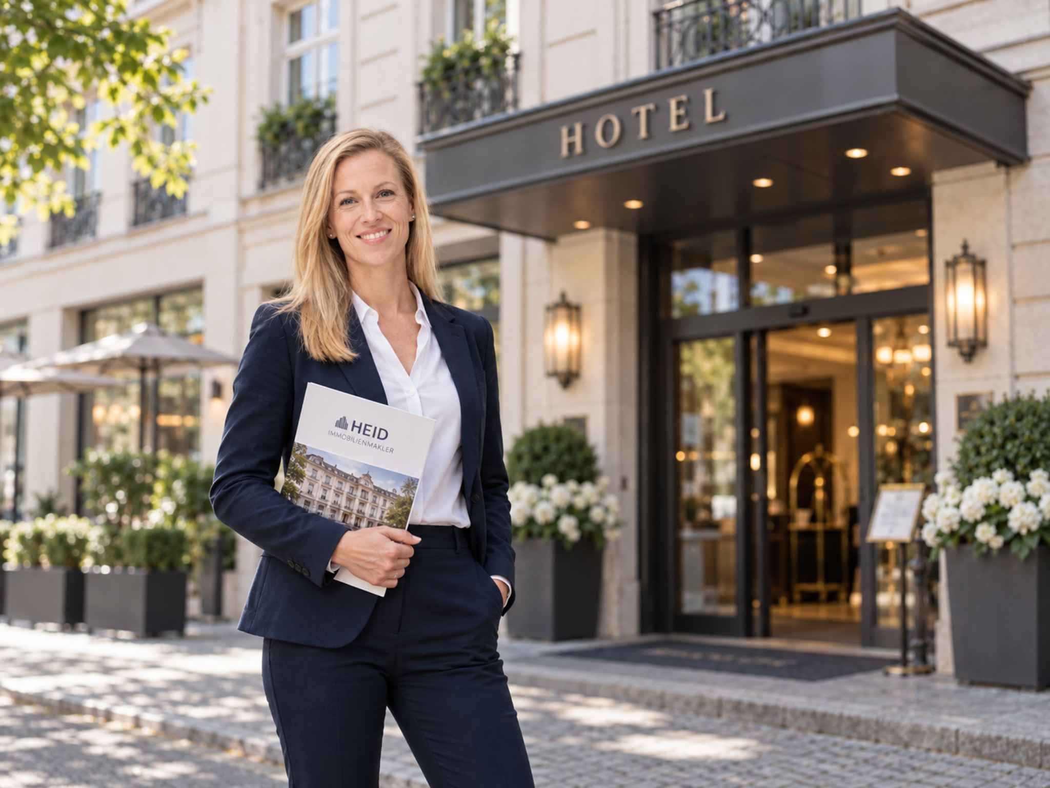 Katharina Heid bei der Besichtigung eines Hotels.