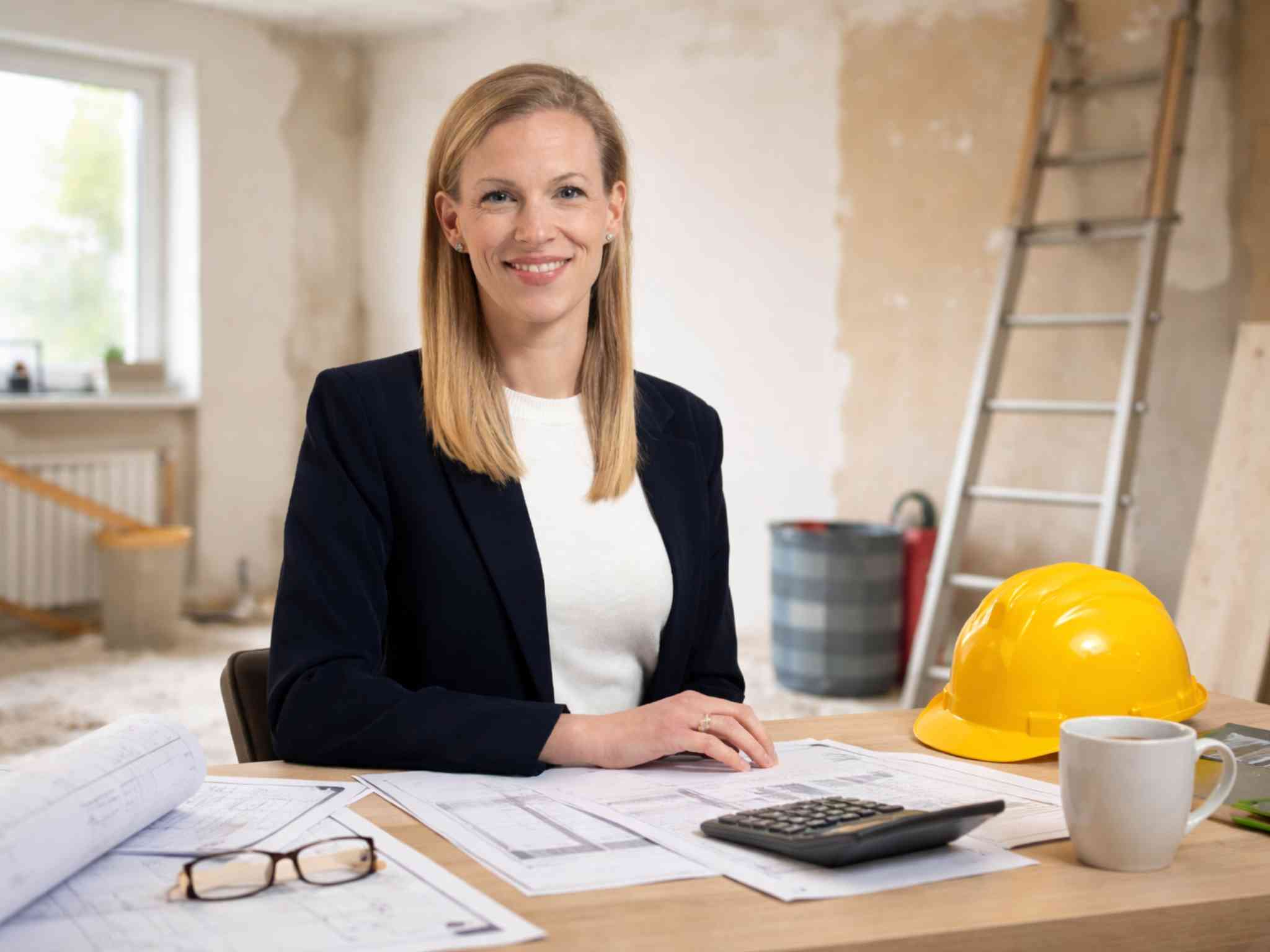 Katharina Heid in einer Wohnung, die gerade renoviert wird